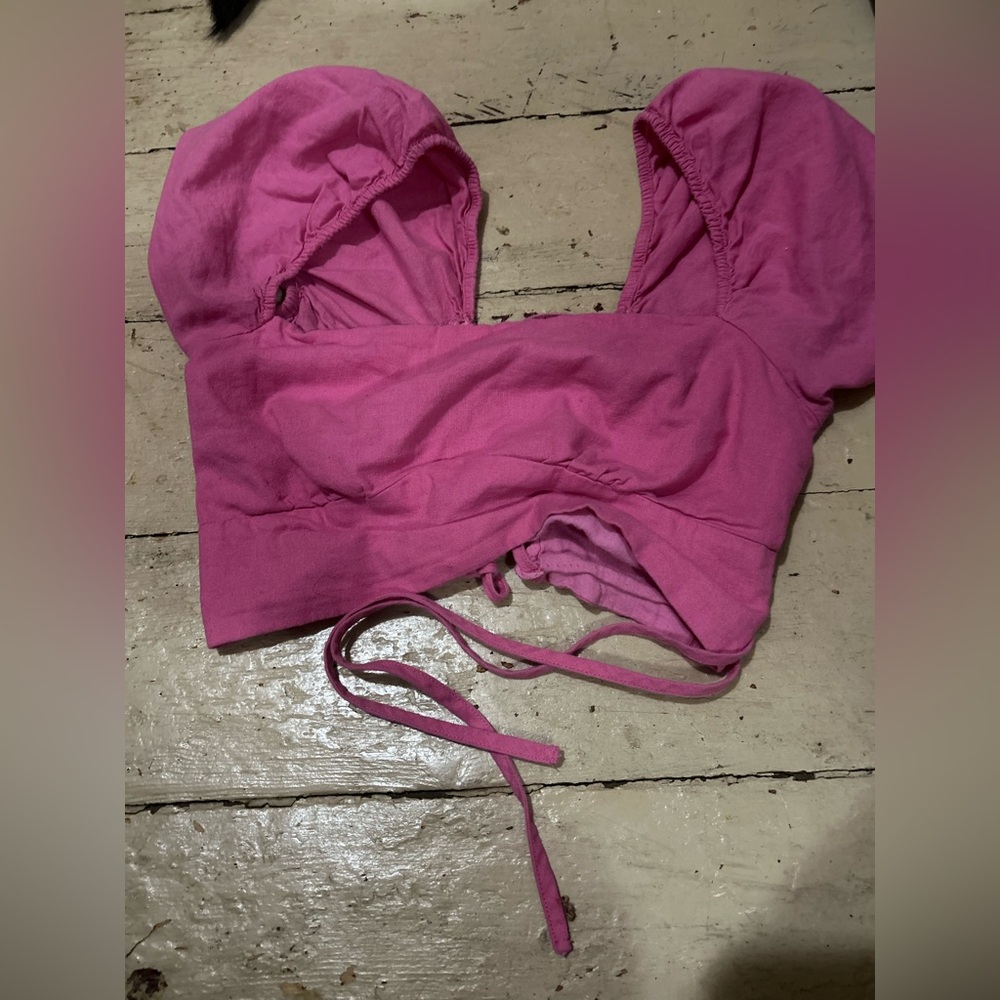 Princess Polly Pink Crop Top - Picture 2 of 2